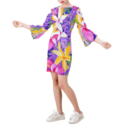 Bali Bouquet Bell Sleeve Dress