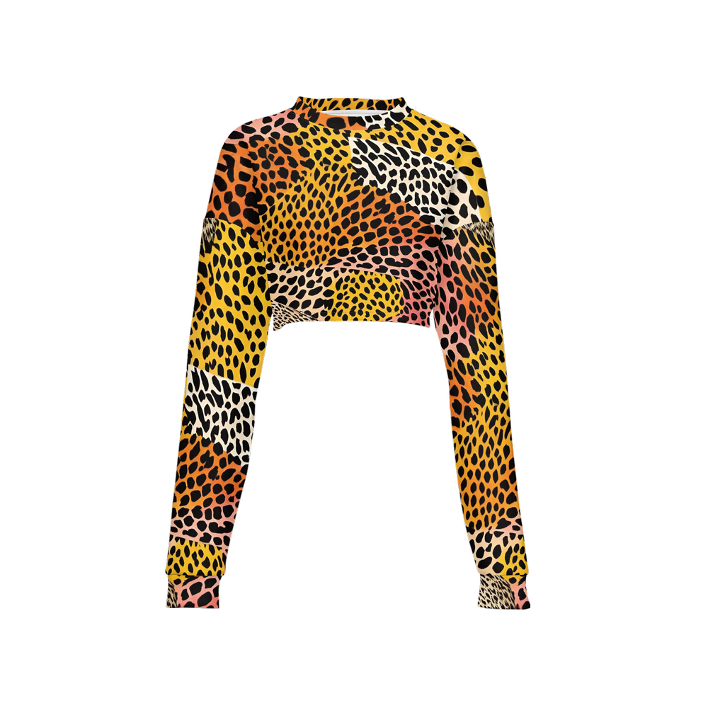 Leopard Medley Cropped Sweatshirt ♻️