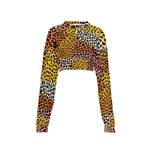 Leopard Medley Cropped Sweatshirt ♻️