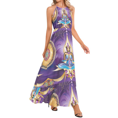 Amethyst Aquarius Ethereal Chiffon Maxi Dress