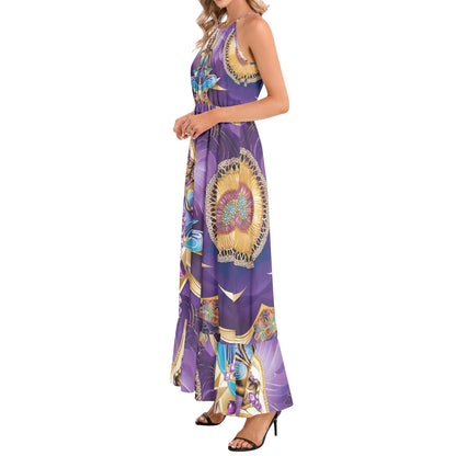 Amethyst Aquarius Ethereal Chiffon Maxi Dress