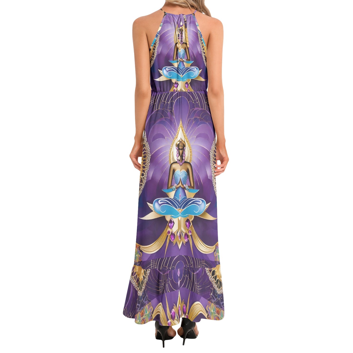 Amethyst Aquarius Ethereal Chiffon Maxi Dress